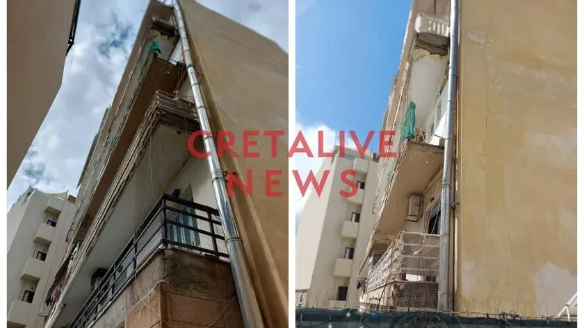 Σοκ στην Κρήτη: Κατέρρευσε μπαλκόνι από πολυκατοικία του Ηρακλείου – Λίγο έλειψε να σημειωθεί τραγωδία! 1 Σοκ στην Κρήτη: Κατέρρευσε μπαλκόνι από πολυκατοικία του Ηρακλείου – Λίγο έλειψε να σημειωθεί τραγωδία! - NewsPoint.gr