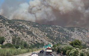 Θρίλερ στη Βοιωτία: Ανεξέλεγκτη φωτιά στο Ακραίφνιο – Δραματικές ώρες, κλείνει η εθνική οδός και κόβεται η κυκλοφορία!